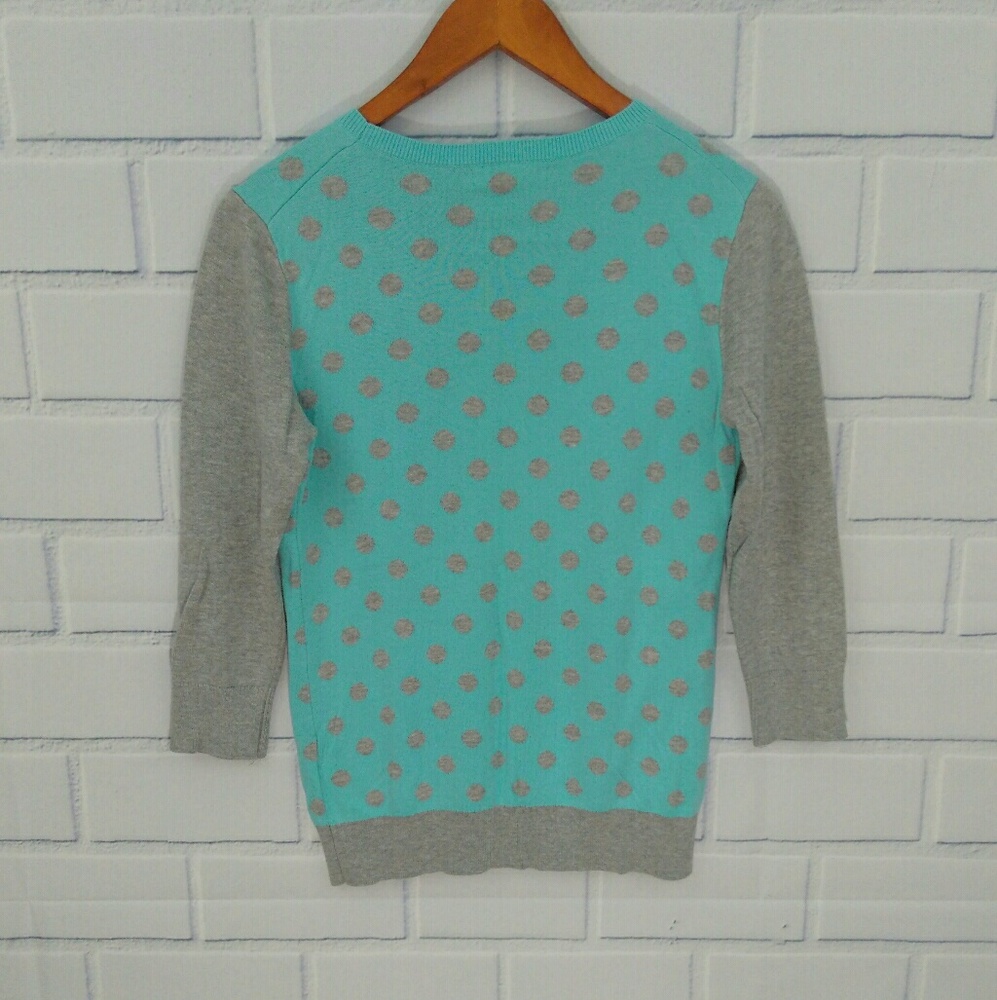 Banana Republic baby blue/gray polkadot sweater - Picture 2 of 5